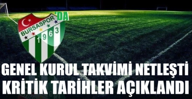 Bursaspor'da genel kurul takvimi netleşti: Kritik tarihler açıklandı