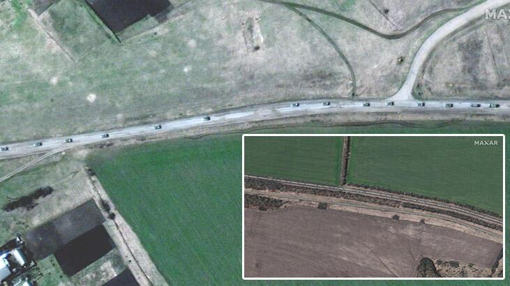 Fotoğraf yayınlandı! 13 kilometrelik Rus konvoyu uydudan görüntülendi