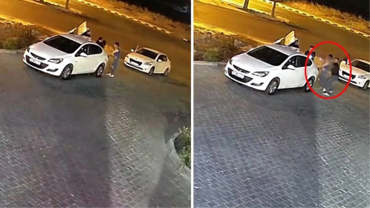 Genç kadının, eski sevgilisi tarafından zorla otomobile bindirilerek kaçırıldığı anlar kamerada