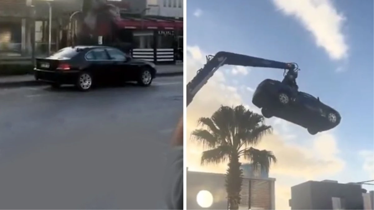 Görüntü Türkiye'den! Mekan sahibi, iş yerinin önüne park yapan aracı kullanılamaz hale getirdi