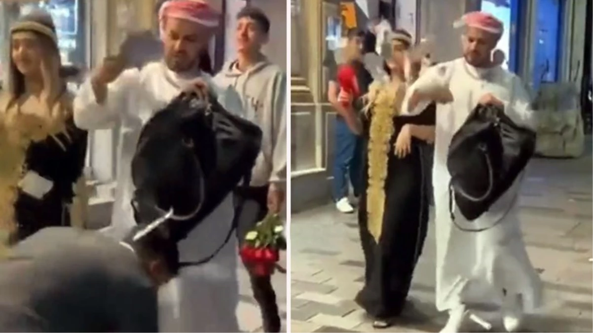 Görüntüler 2022 yılında çekilmiş! İstiklal Caddesi'nde para saçan şahıslardan biri yakalandı