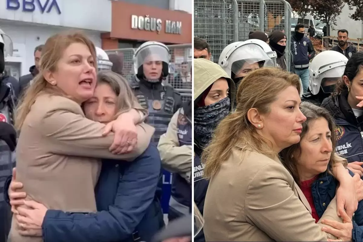 Gözaltına alınmak istenen muhtara sıkı sıkı sarıldı: Onu size vermeyeceğim