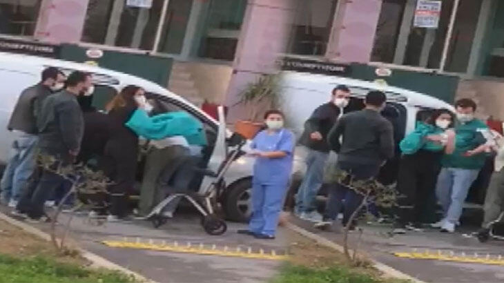 Hastane kapısında araçta doğum yaptı!