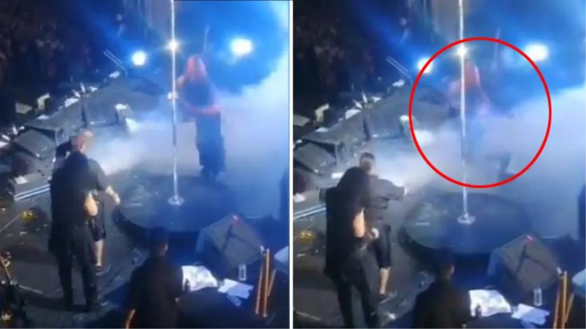 Hayko Cepkin, konserde kucağına almaya çalıştığı direk dansçısıyla birlikte yere kapaklandı