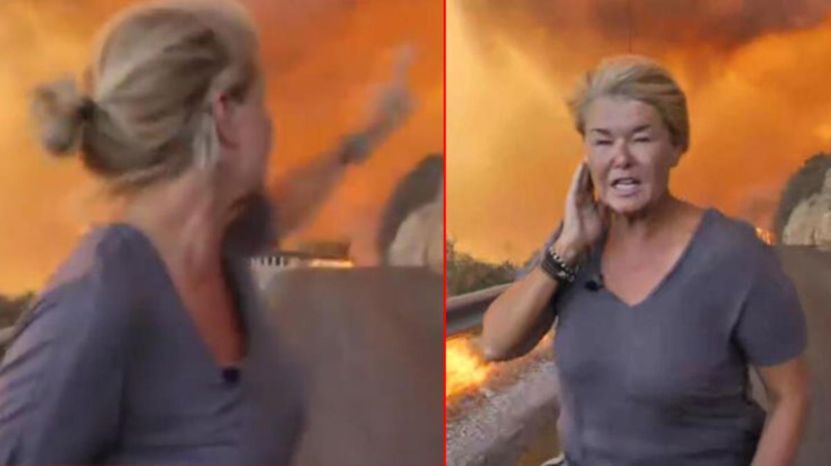 İngiliz muhabir Bodrum'da alevlerin ortasında yayın yaptı, o anlar kamerada