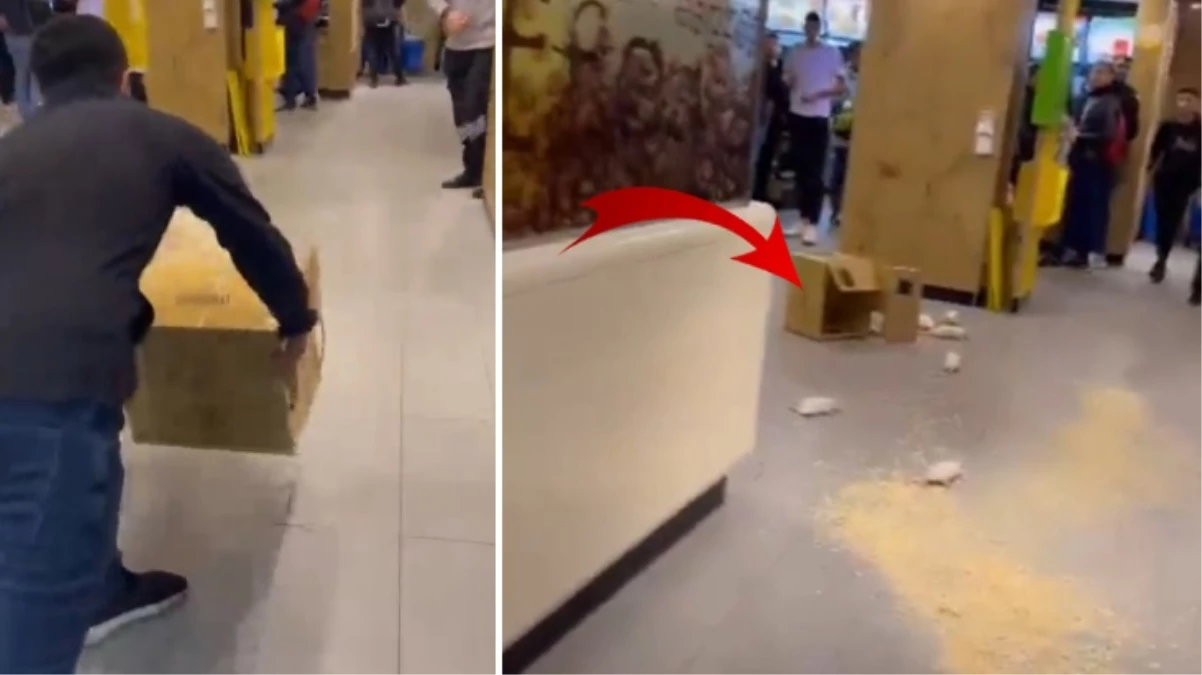 İsrail'i protesto etmek için İstanbul'daki fast food zincirine dalıp bir kutu fareyi etrafa saçtı