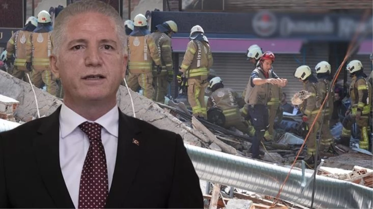 İstanbul Valisi Gül: Çöken binadan 7 kişi yaralı çıkarıldı, 2 kişiyi kurtarma çalışmaları sürüyor