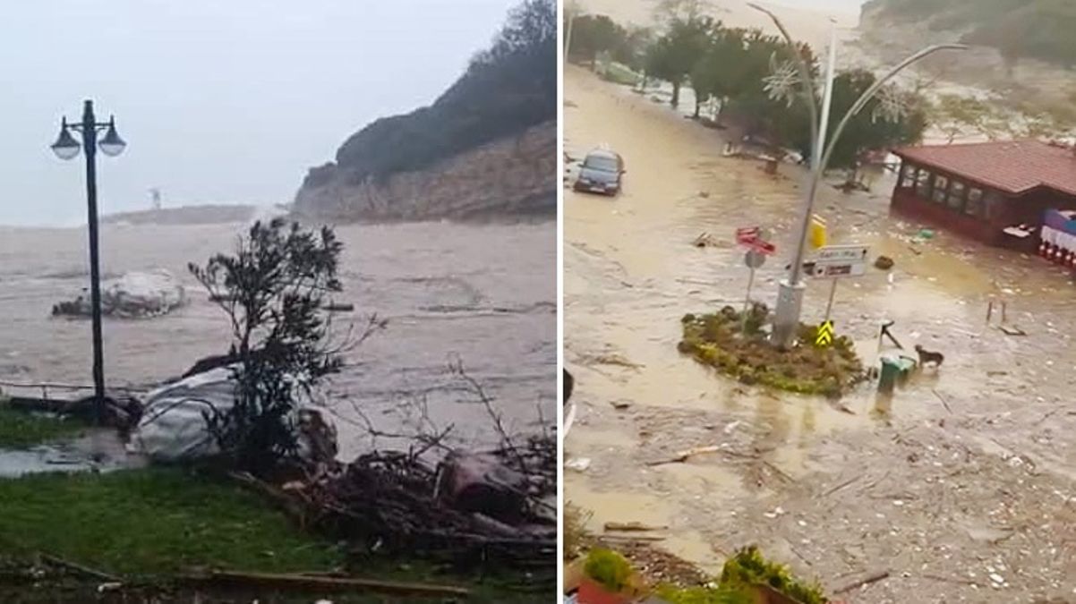 İstanbul'da fırtına! Şile'de dere taştı, Beykoz'da ağaç devrildi