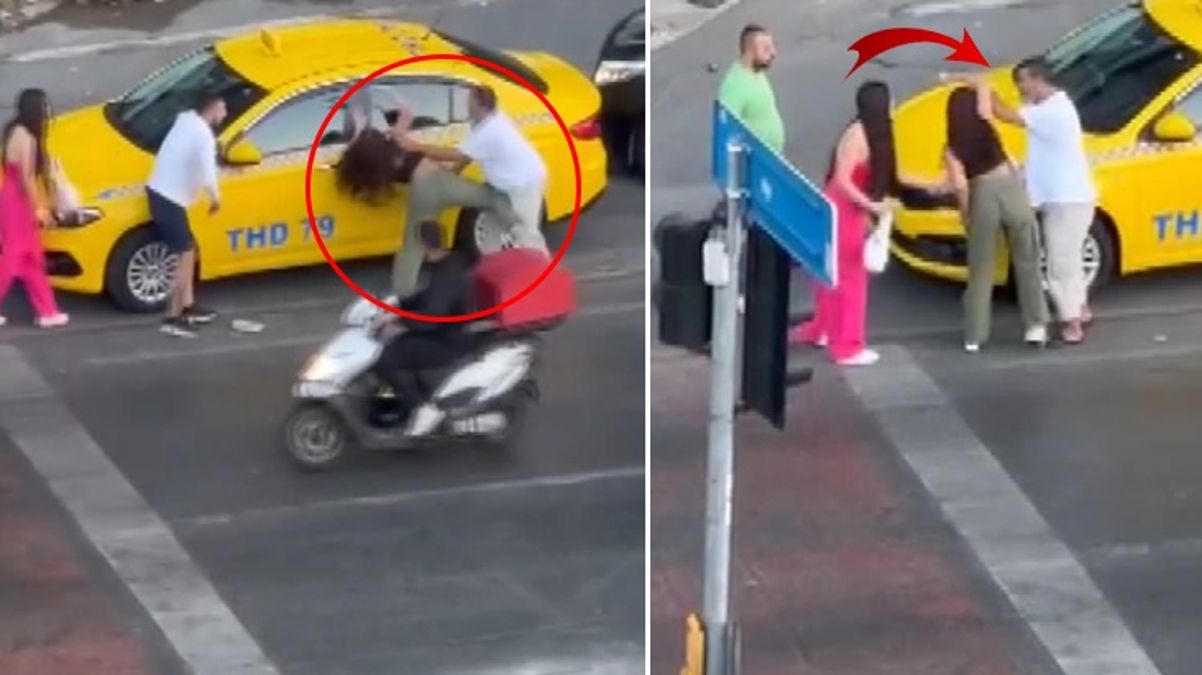İstanbul'da taksici ile yabancı kadınlar arasında kavga! Tekmeler havada uçuştu