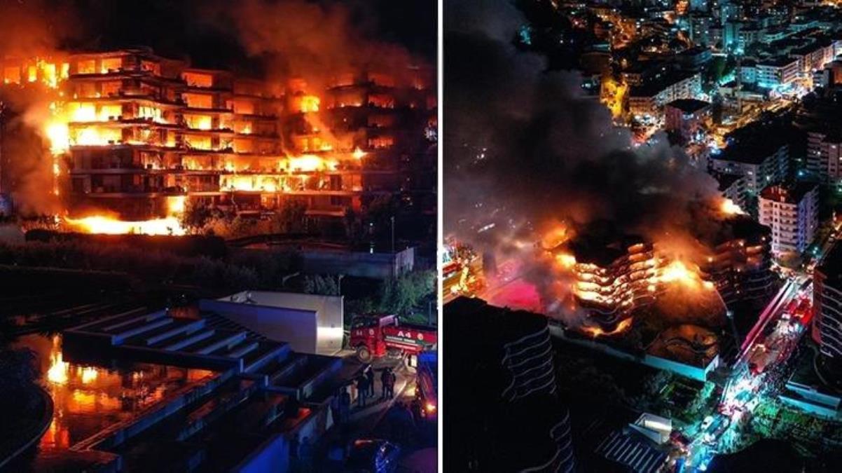 İzmir'in lüks sitesindeki yangından gelen görüntüler çok vahim!