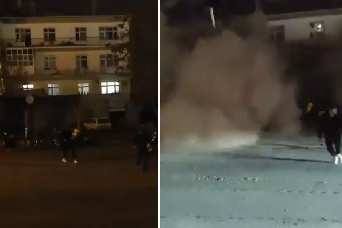 Konya'daki 3 katlı binanın çökme anı görüntülendi