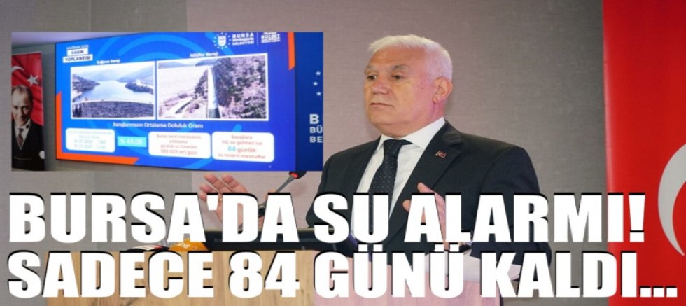 Bursa’da su alarmı! Sadece 84 günü kaldı…