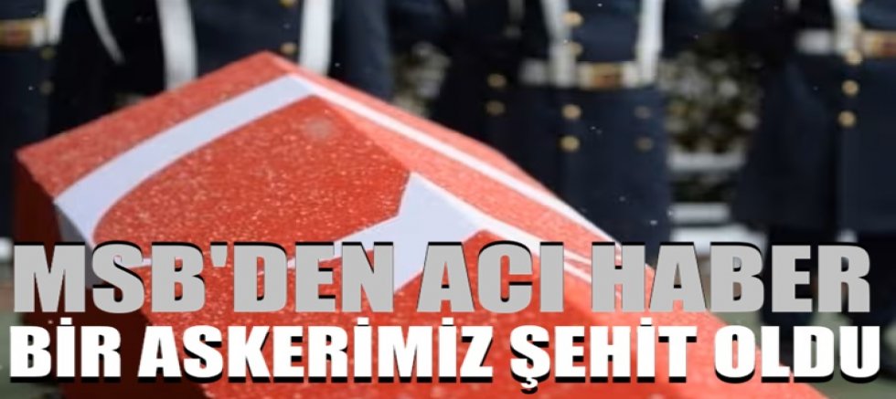 MSB'den acı haber: Bir askerimiz şehit oldu