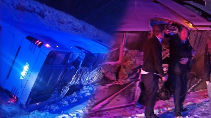 Malatya'da yolcu otobüsü devrildi: 3 yaralı
