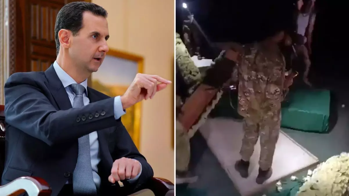 Muhalifler, Hafız Esad'ın mezarında