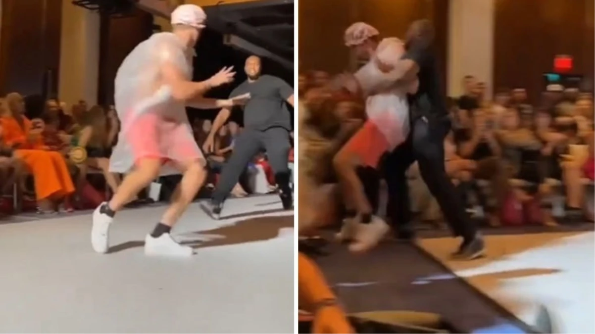 New York Moda Haftası'nda çöp poşeti ve boneyle yürüyen YouTuber Fred Beyer, podyumdan uzaklaştırıldı