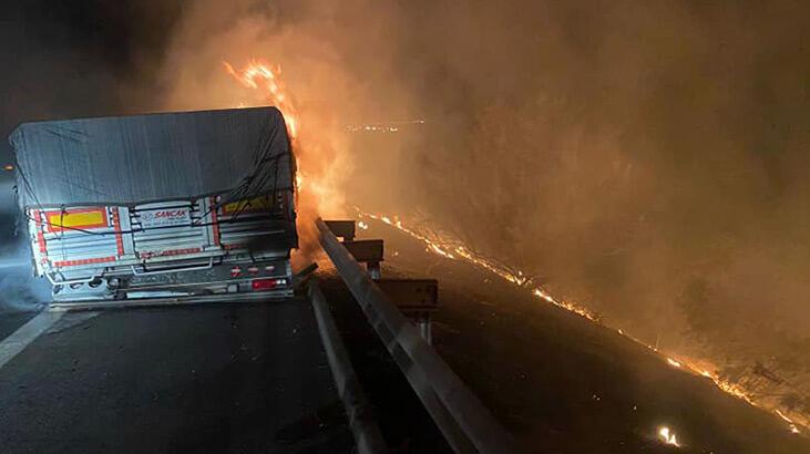 Osmaniye'de alev alan TIR dorsesi kullanılamaz hale geldi