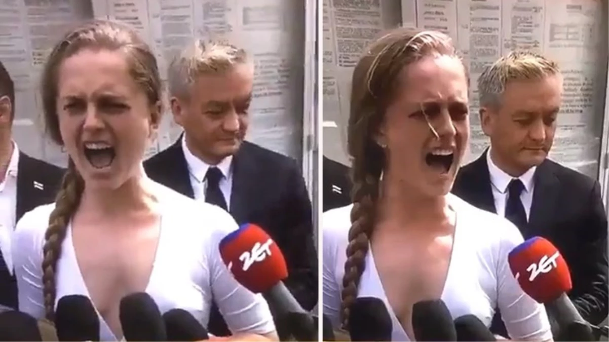 Polonyalı siyasetçi Jana Szostak, Rusya'yı 1 dakika boyunca bağırarak protesto etti