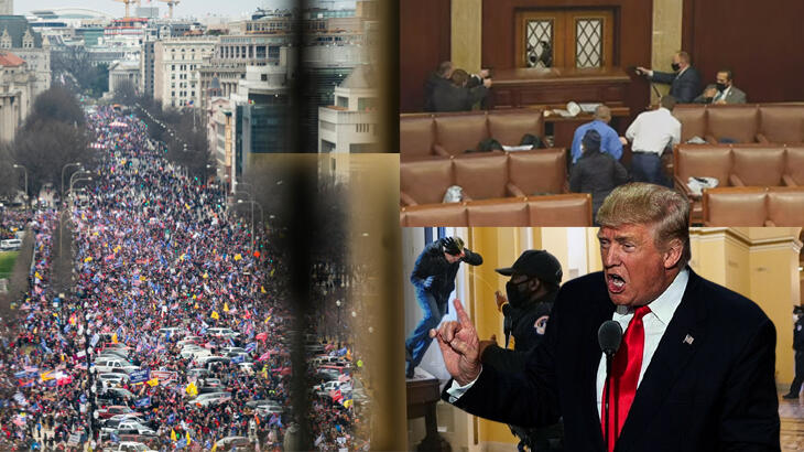 ABD'de ortalık savaş alanına döndü! Kongre'yi bastılar, silahlar çekildi...