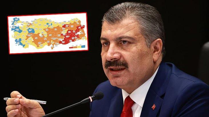 Bakan Koca duyurdu: Bu illerin rengi değişti