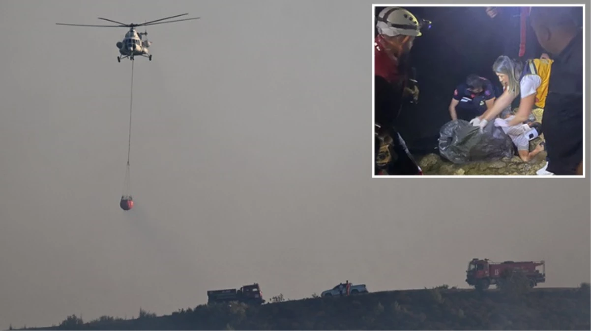İzmir'deki yangına müdahale eden helikopter baraja düştü! 1 kişi kurtarıldı, 3 kişi aranıyor