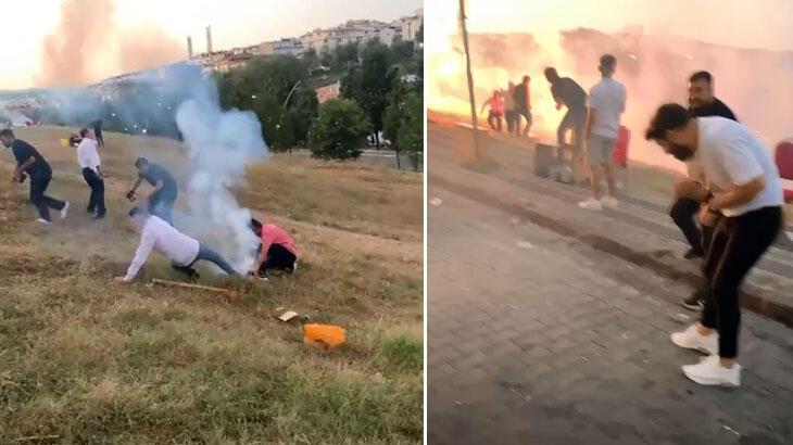 Sultangazi'de havai fişekler düğünde davetliler arasında patladı