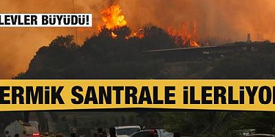 Alevler büyüdü! Termik santrale ilerliyor