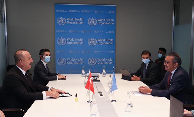 Bakan Çavuşoğlu, DSÖ Genel Direktörü Ghebreyesus ile görüştü
