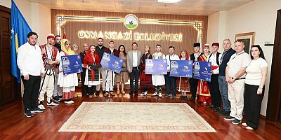 Balkan Festivali’nin konuklarından Başkan Aydın’a teşekkür ziyareti
