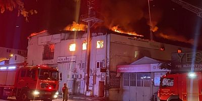 Bursa'da ahşap fabrikasında yangın