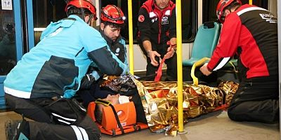 Bursa'da BursaRay hattında yangın tatbikatı!