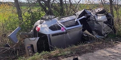 Bursa'da korkunç kaza can aldı! Şarampole uçan araç hurdaya döndü