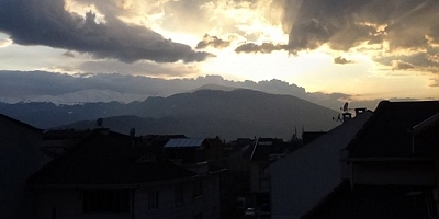 Bursa'da mest eden gün batımı manzarası