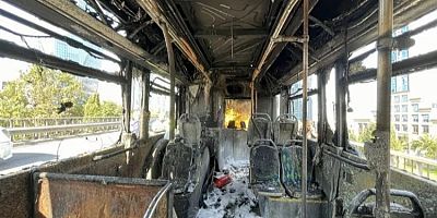 İETT otobüsü kül oldu