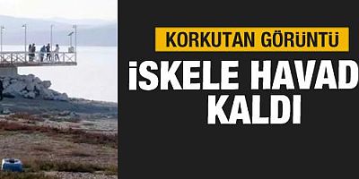 İskele havada kaldı! Burdur Gölü'nde korkutan görüntü