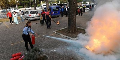 Osmangazi Belediyesi'nde yangın tatbikatı