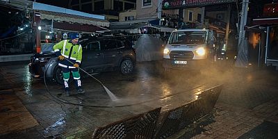 Tarihi Çarşı ve Hanlar Bölgesinde gece mesaisi