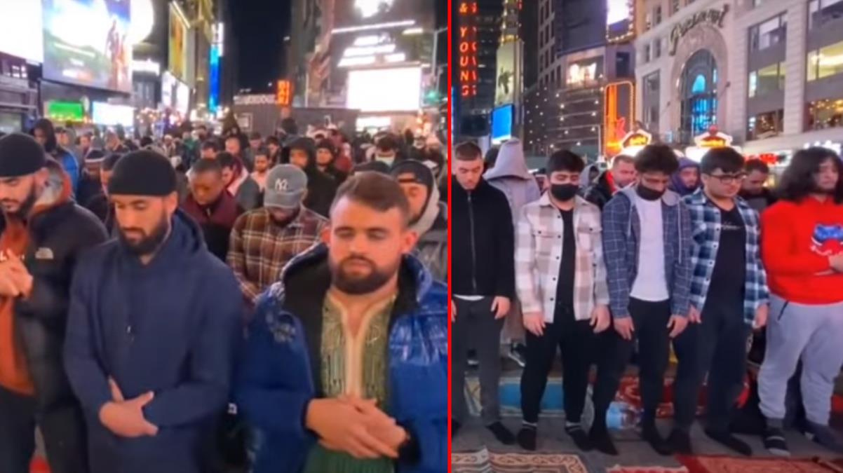Tarihte ilk kez Times Meydanı'nda teravih namazı kılındı