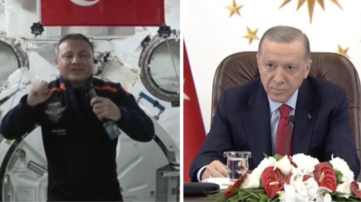 Türk astronot Alper Gezeravcı, uzaydan ilk bağlantısını Cumhurbaşkanı Erdoğan'la yaptı