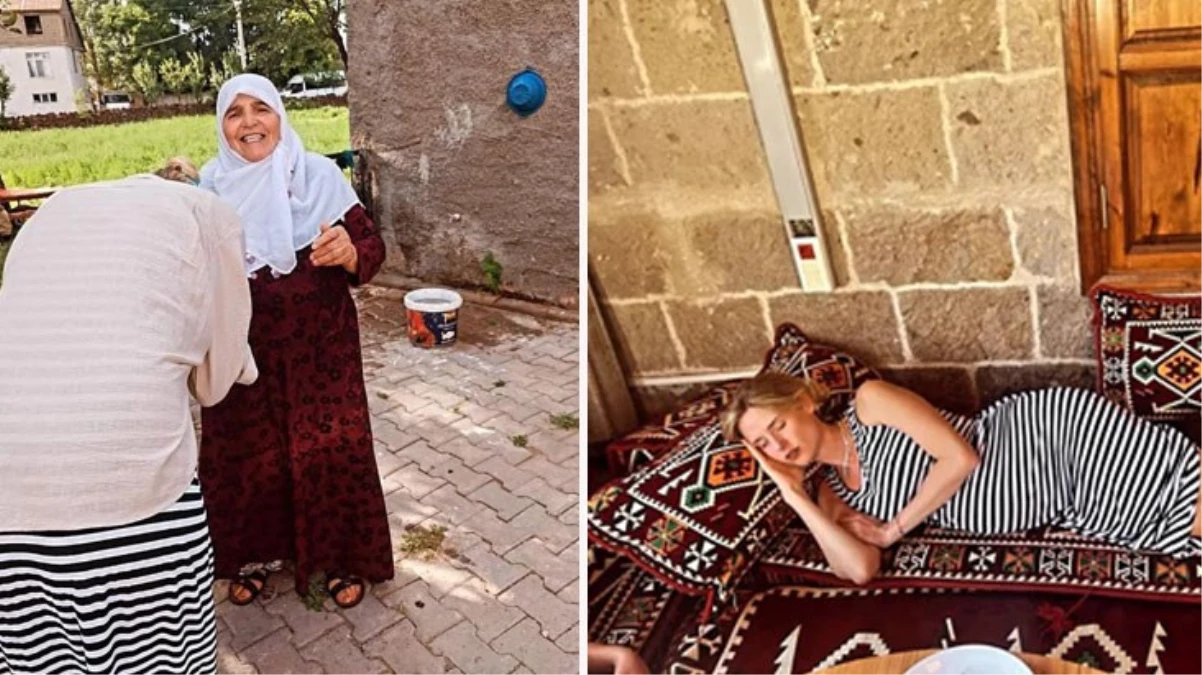 Ünlü oyuncu Wilma Elles, eşinin memleketi Bitlis'e gidip kayınvalidesinin elini öptü