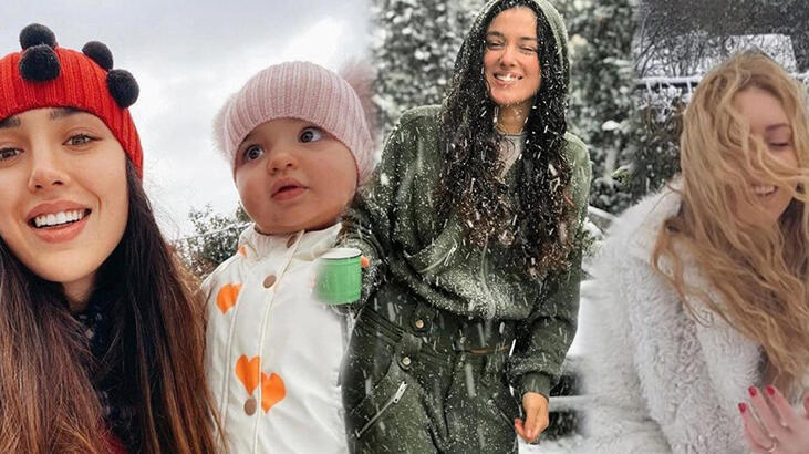 Ünlülerin kar heyecanı