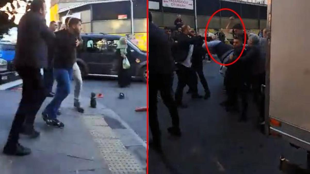 Yer: İstanbul! Pazardaki kavgayı ayırmaya gelen zabıtayı araya alıp feci şekilde dövdüler