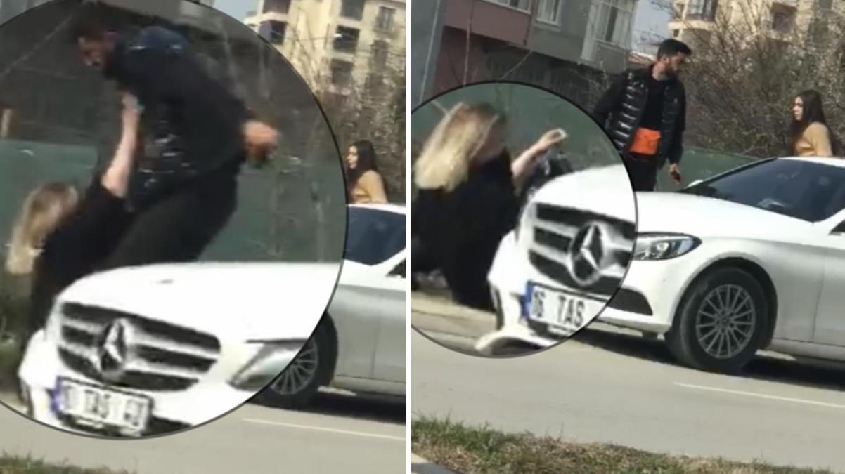 Yine aynı rezillik! Sokak ortasında kadına şiddet kamerada